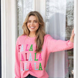 Simply Southern FA LA LA Braided Sweatshirt for Women in Pink