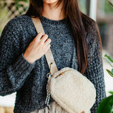 Simply Southern Sherpa Belt Bag for Women in Cream