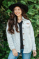 Soft fleece button up shacket with cuffs, and tortoiseshell buttons and chest pockets 