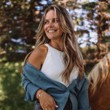 Thread & Supply Lewis Soft Luxe Button Up Shirt for Women in Spruce Heather