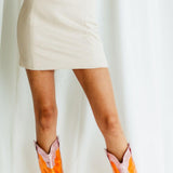Azalea Wang Hendrix Tall Cowboy Boots For Women in Pink Multi