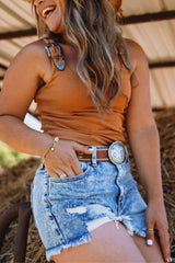 KanCan x Glik's Best Friend Light Acid Wash Denim Shorts for