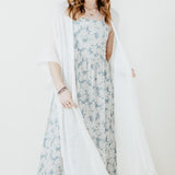 Long Fringe Kimono for Women in Ivory