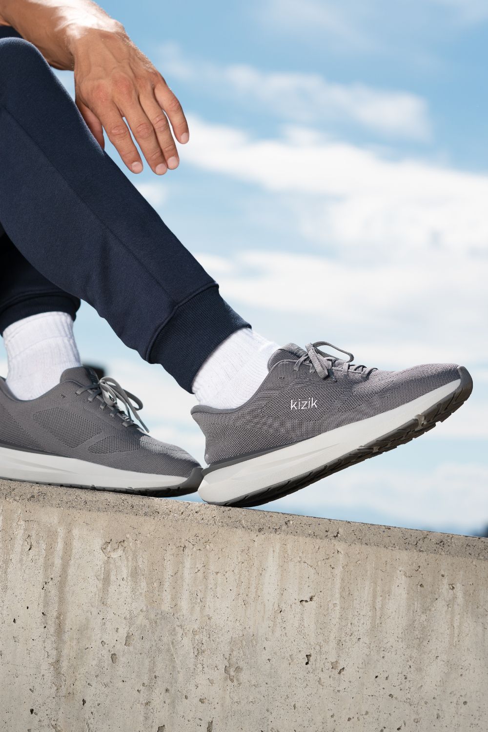 Kizik Athens 2 Knit Sneakers for Men in Grey