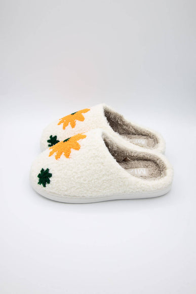 MIA Shoes Retro Daisy Slippers for Women in White