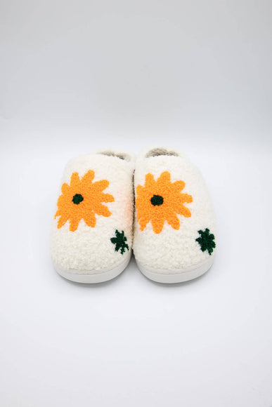 MIA Shoes Retro Daisy Slippers for Women in White