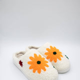 MIA Shoes Retro Daisy Slippers for Women in White