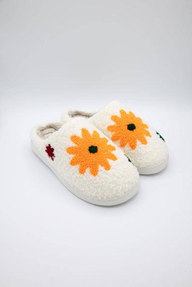 MIA Shoes Retro Daisy Slippers for Women in White