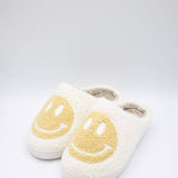 MIA Shoes Smiley Face Slippers for Women in Oatmeal/White