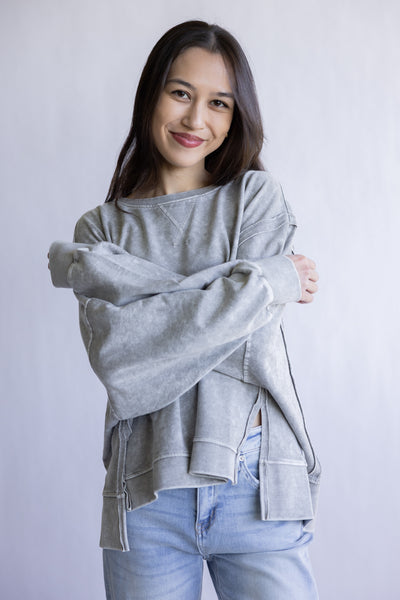 MINERAL-WASH-CREW-NECK-FOR-WOMEN-IN-GREY--CR2392-GREY