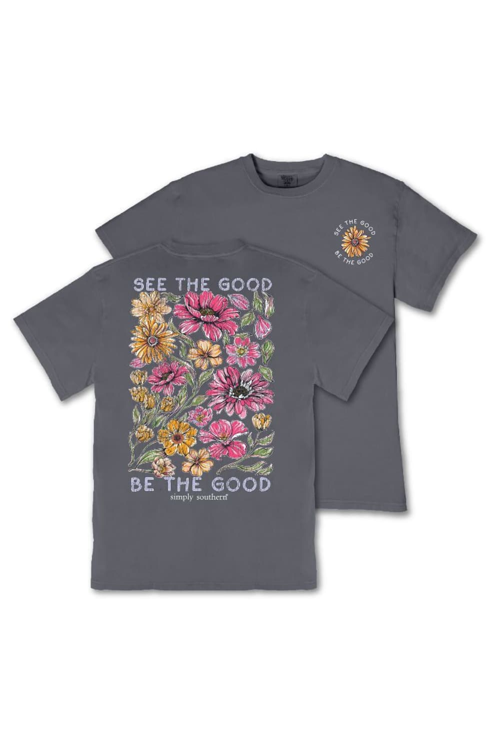 Simply Southern Plus Size See the Good T-Shirt for Women in Graphite