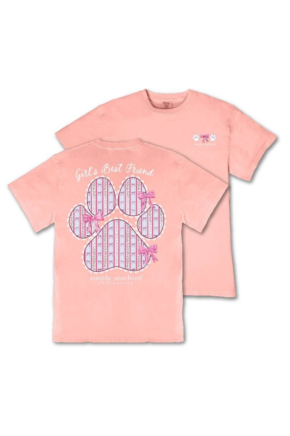 Simply Southern Girls Best Friend T-Shirt for Women in Light Peach