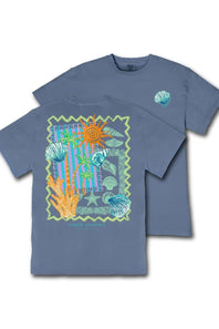 Simply Southern Reef Mineral Wash T-Shirt for Women in Overcast Blue