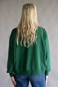 Embroidered Merry Pullover for Women in Hunter Green