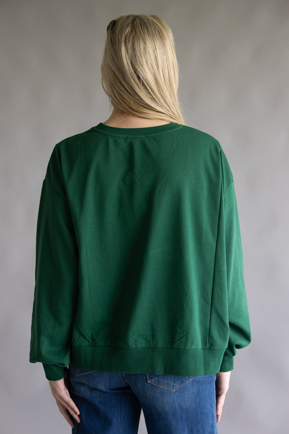 Embroidered Merry Pullover for Women in Hunter Green
