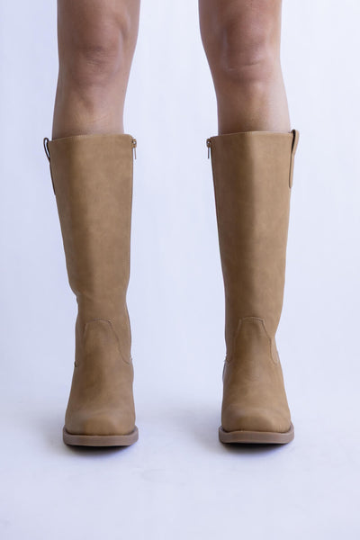 MIA Faux Leather Tall Boots for Women in Tan
