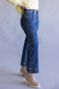 Mica High Rise Dark Wash Wide Leg Jeans for Women