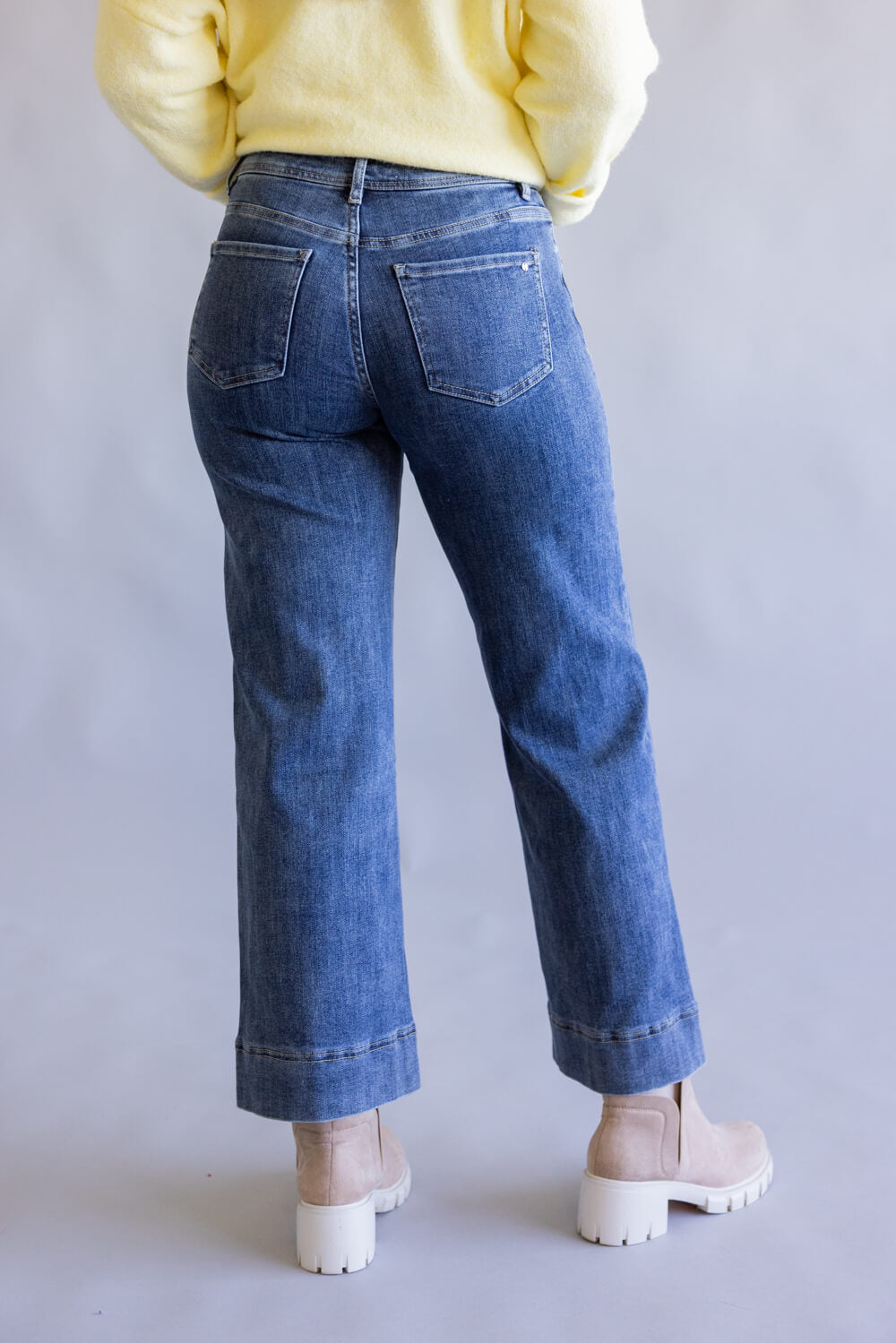 Mica High Rise Dark Wash Wide Leg Jeans for Women