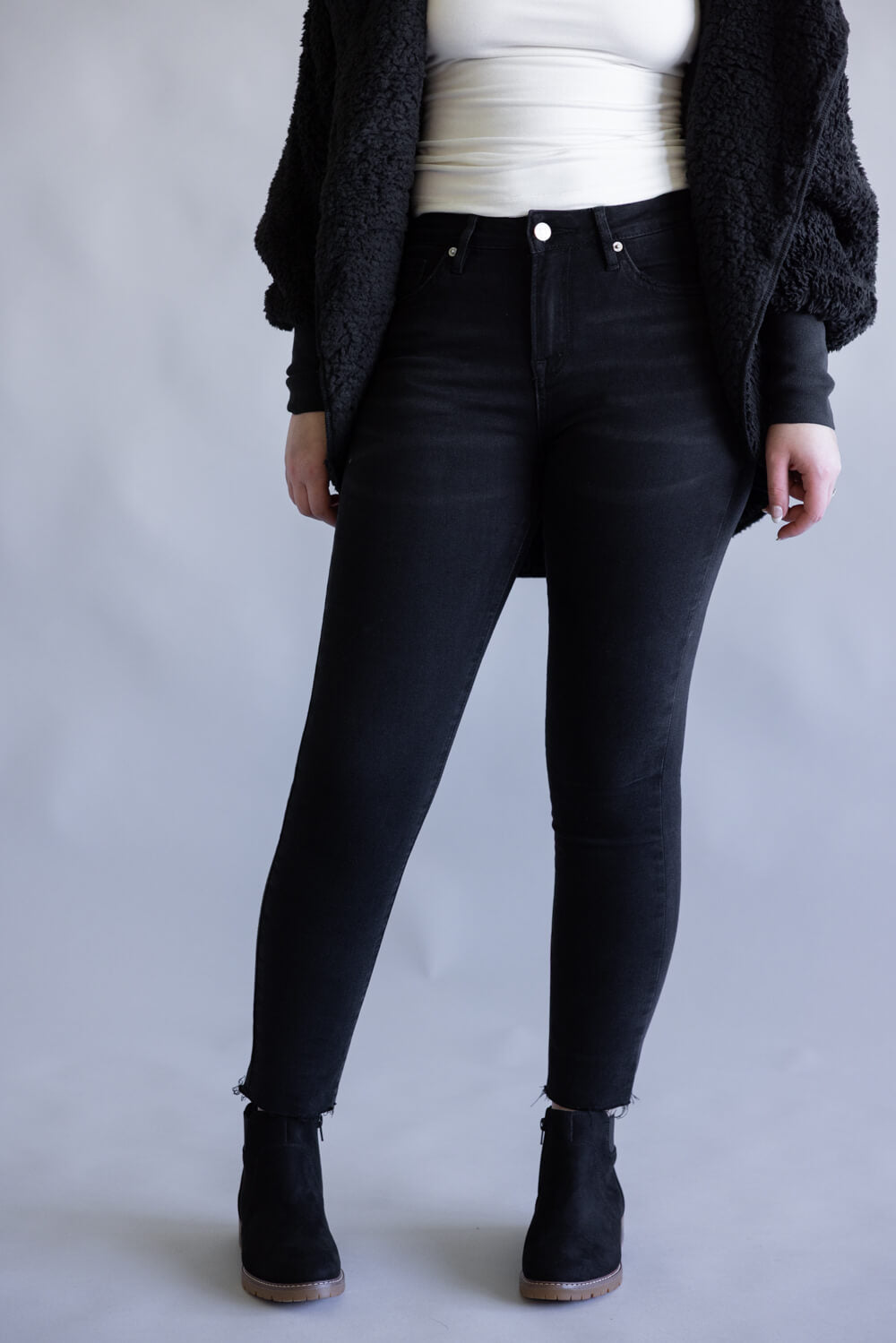 Mica High Rise Crop Skinny Jeans for Women in Black