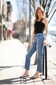 Mica High Rise Straight Crop Jeans for Women