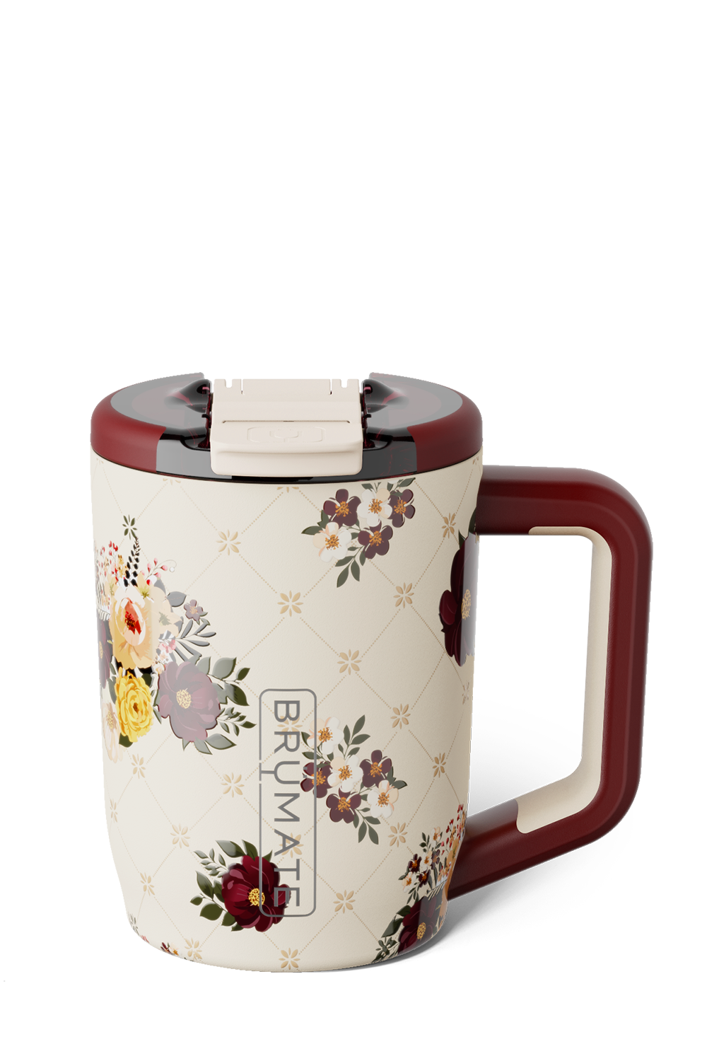 floral brumate mug on white paper 