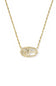 Kendra Scott Elisa Bow Gold Short Pendant Necklace in Ivory Illusion | 9608890377