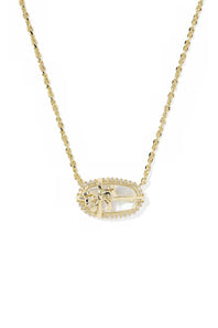 Kendra Scott Elisa Bow Gold Short Pendant Necklace in Ivory Illusion | 9608890377