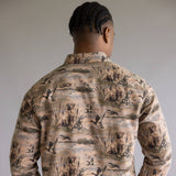 North River Brushed Cotton Duck And Dog Printed Button Up Shirt for Men in Brown