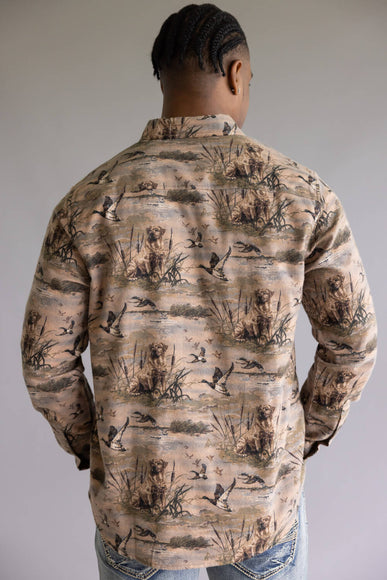 North River Brushed Cotton Duck And Dog Printed Button Up Shirt for Men in Brown