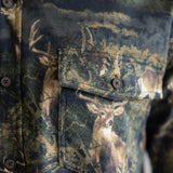 North River Brushed Cotton Deer Printed Button Up Shirt for Men in Green 