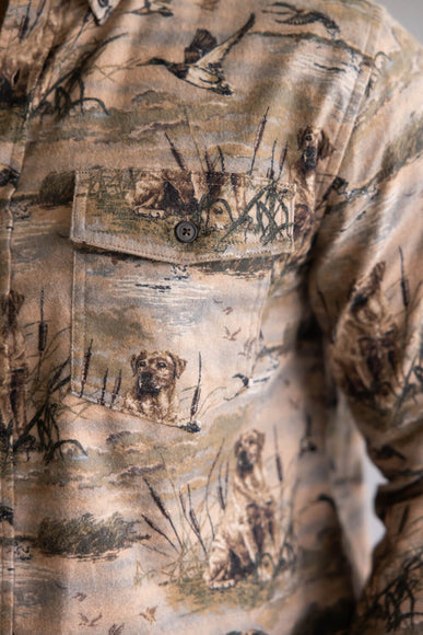 North River Brushed Cotton Duck And Dog Printed Button Up Shirt for Men in Brown