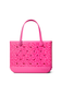 Hot pink leopard tote bag, made from hard plastic with two clear insert bags