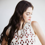 Open Weave Crochet Tank Top for Women in Natural | MAS2881-NATURAL