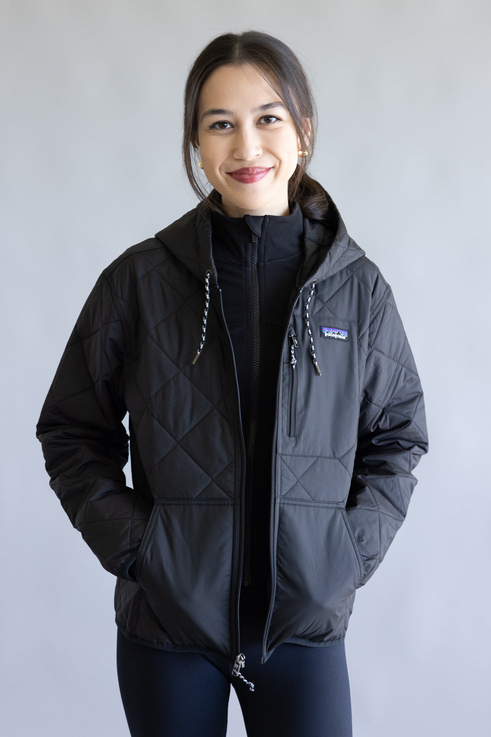 PATAGONIA-WOMENS-DIAMOND-QUILTED-BOMBER-HOODIE-JACKET-IN-BLACK-20696-BLK