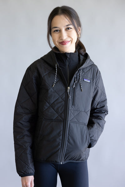 PATAGONIA-WOMENS-DIAMOND-QUILTED-BOMBER-HOODIE-JACKET-IN-BLACK-20696-BLK