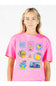 Simply Southern x Peeps Plus Size Stickers Mineral Wash T-Shirt for Women in Blush Berry