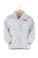 Snap collar fleece pullover in light grey for girls, with long sleeve and front hand pockets 