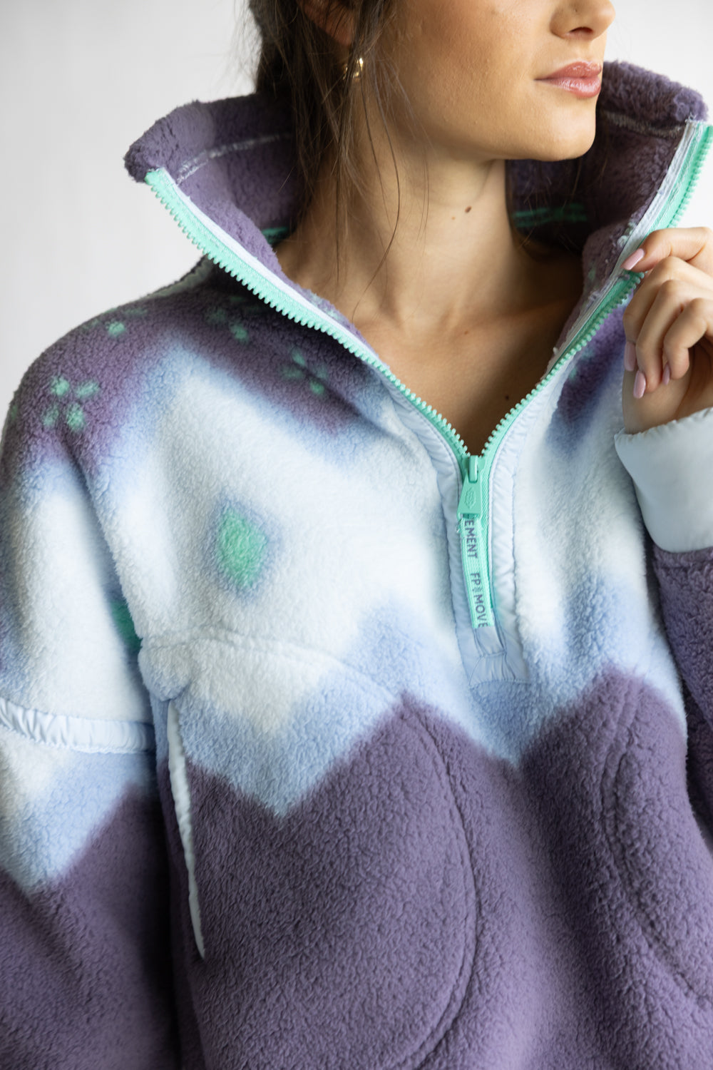 FP Movement Printed Mountain High ½ Zip Fleece for Women in Glow