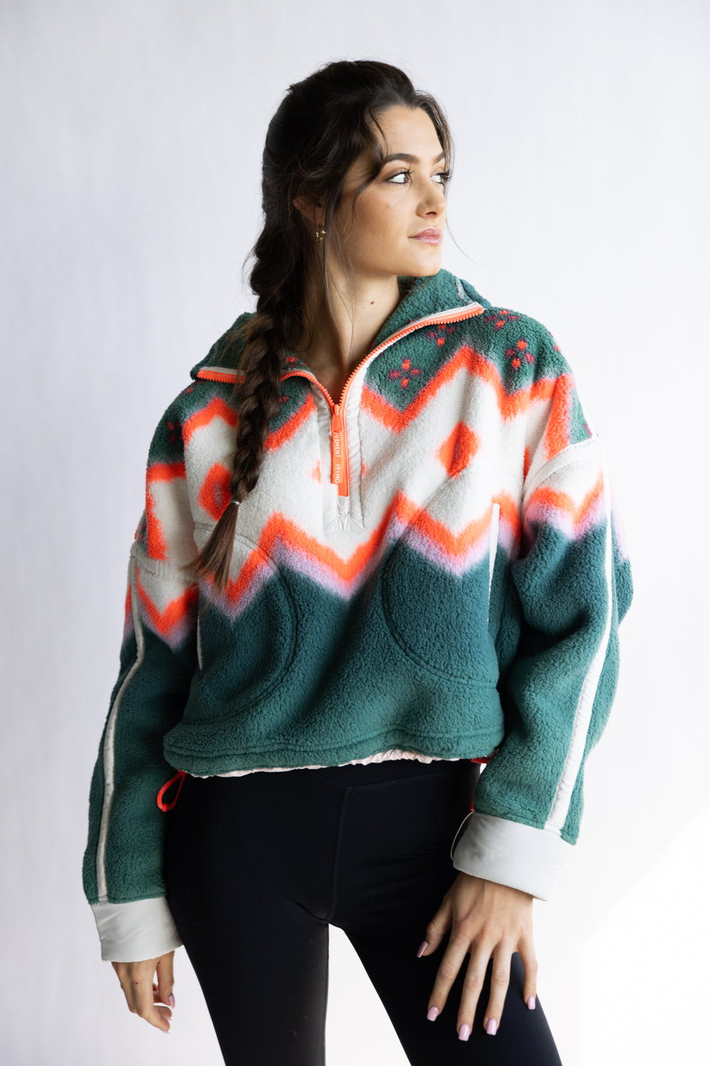 PRINTED-MOUNTAIN-HIGH-1-2-ZIP-GREEN-GLOW-OB2356753-GREENGLOW