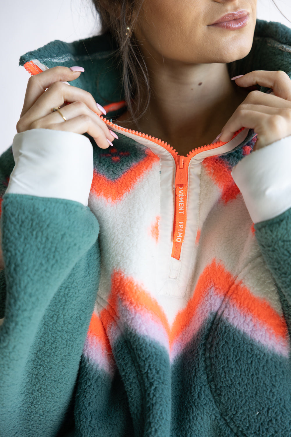 FP Movement Printed Mountain High ½ Zip Fleece for Women in Green