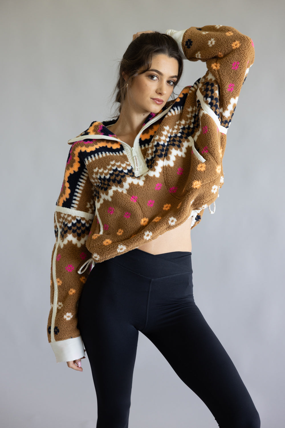 FP Movement Printed Mountain High ½ Zip Fleece for Women in Twig