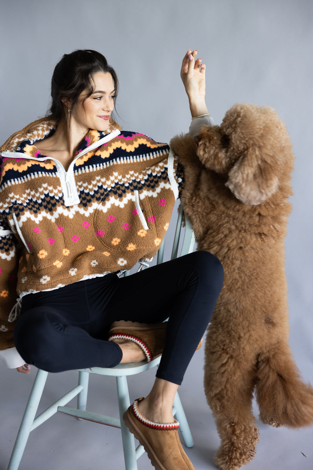 FP Movement Printed Mountain High ½ Zip Fleece for Women in Twig