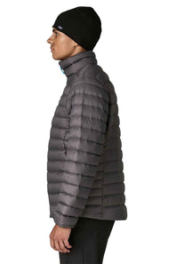 Forge Grey Down Jacket with Turquoise zipper Patagonia-Mens-down-sweater--WBF25 side
