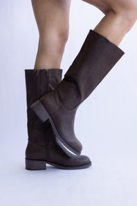 Pierre Dumas Paula Tall Faux Leather Boots for Women in Brown
