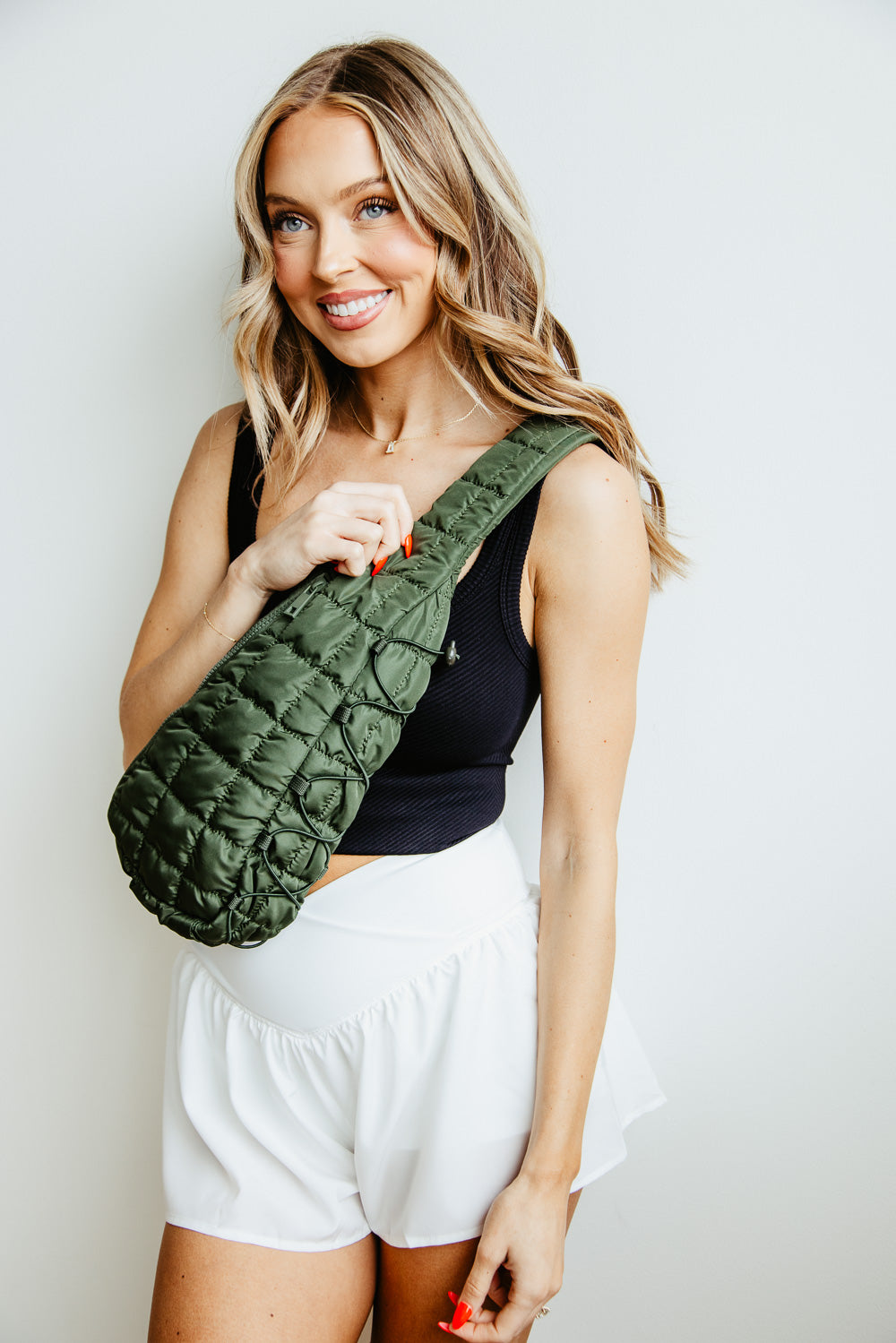 Haute Shore Greiege Quilted Puffer Sling Bag - Emily Beam