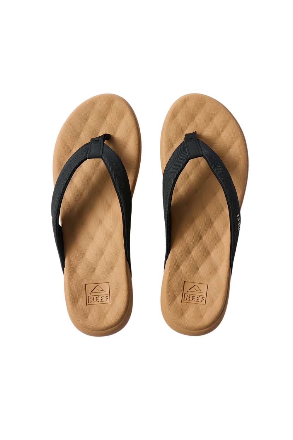 Reef Cushion Melody Flip Flops for Women in Black/Tan