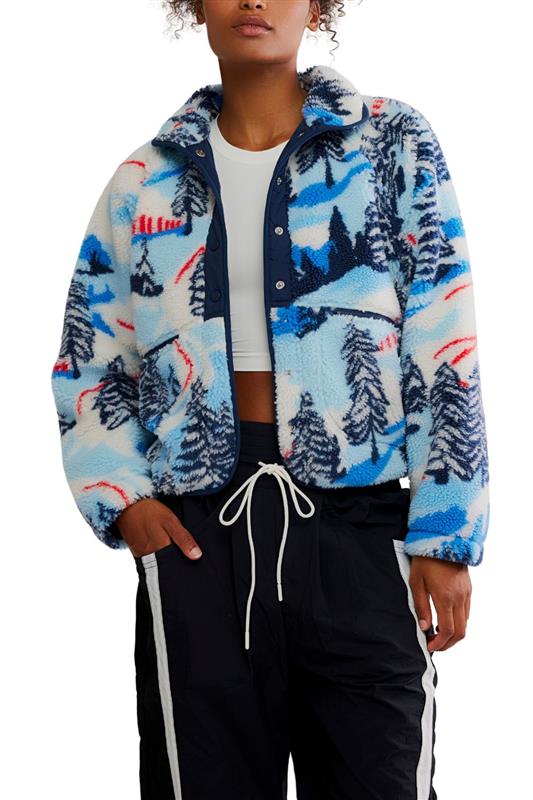 FP Movement Hit The Slopes Printed Fleece Jacket for Women in Alpine Combo