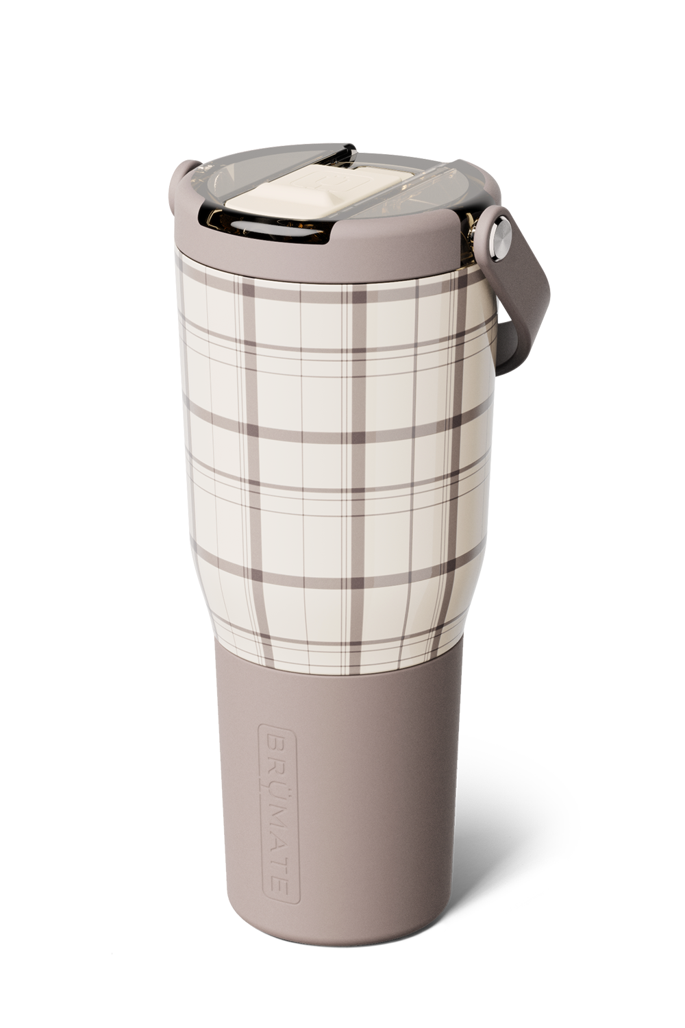BruMate Resa Flip 35 oz Tumbler in Oxford Plaid | DWRF35OXP-BEIGEPLAID
