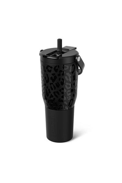 BruMate Resa Flip 35 oz Tumbler in Onyx Leopard | DWRF35OXL-BLACK
