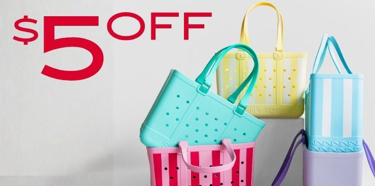 Red and white colored graphic with a large 25% off callout and the Simply Southern brand logo